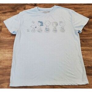 Peanuts Women's Small Light Blue T-Shirt Snoopy Tee Shirt Charlie Brown